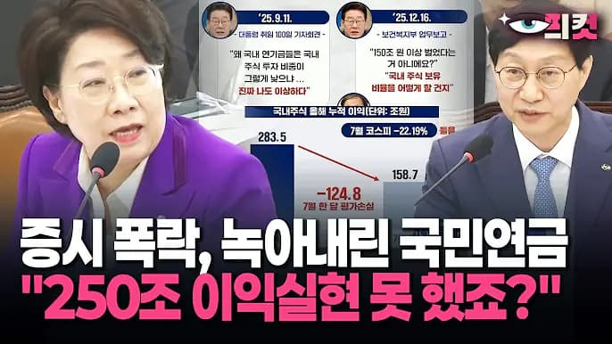 (2026년 10월 14일 국민연금공단 국정감사) 이달희 의원의 국내 주식 매도 유예 비판